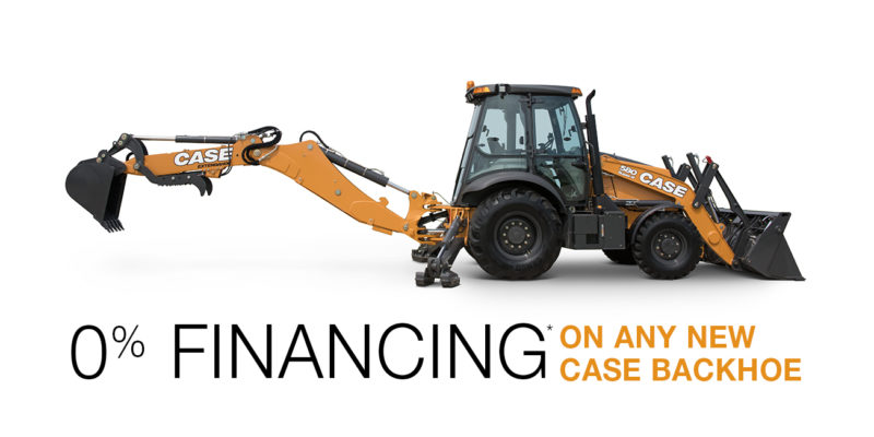 0% financing on any case backhoe at Groff Tractor and Equipment